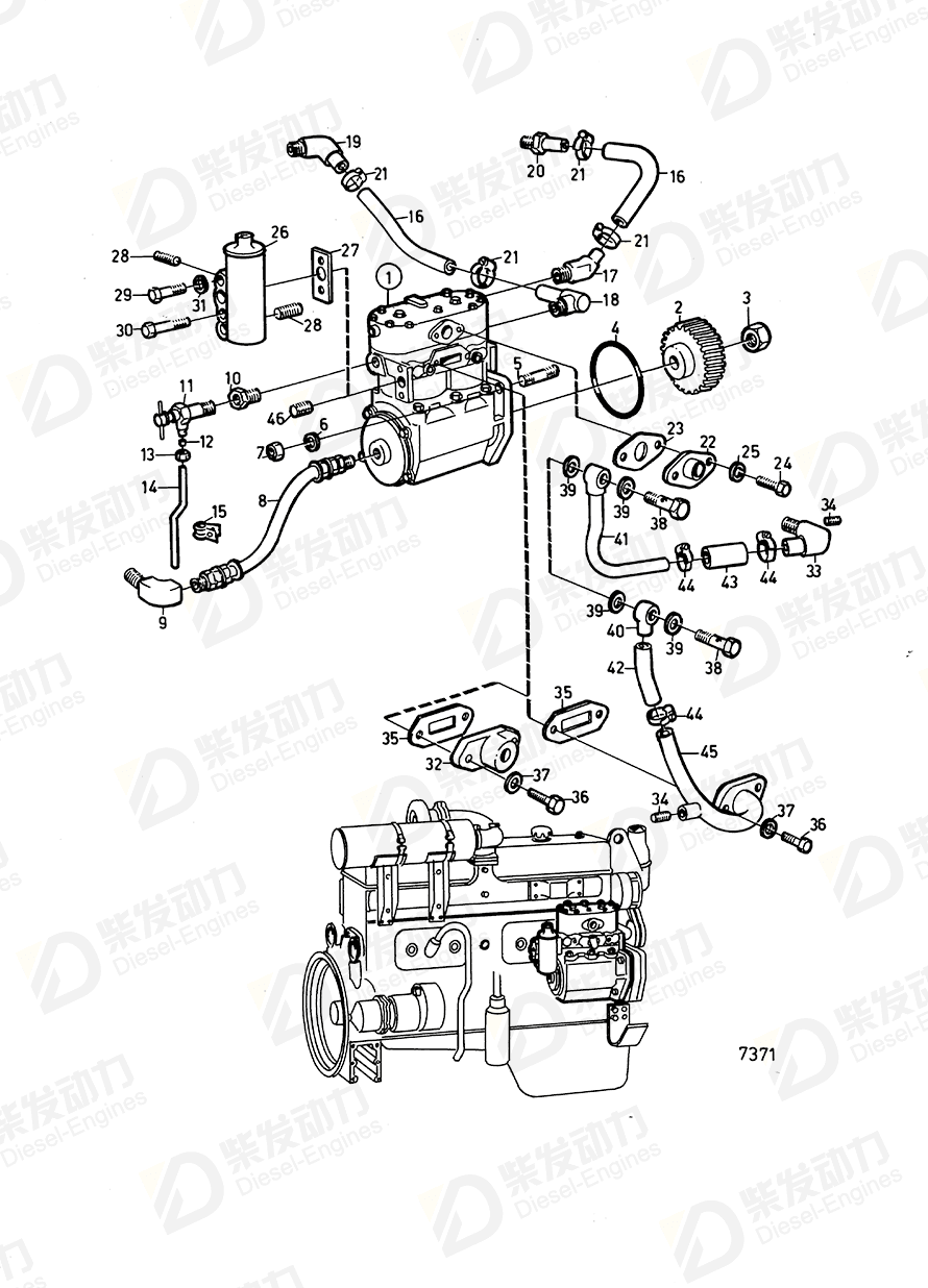 volvo penta Compressor 351453 Drawing volvo penta Compressor 351453 Drawing